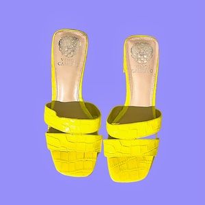 Limited Release Lime Snake Print Vince Camuto Block Sandals